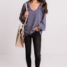 Lighting Candles Shift Top In Dark Periwinkle Image - 1