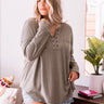 Hidden Trail Henley Top In Pear Curves Image - 1