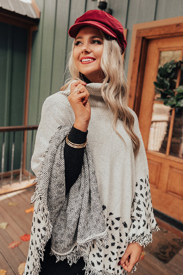 Mountain Mornings Leopard Poncho In Ivory Image - 2