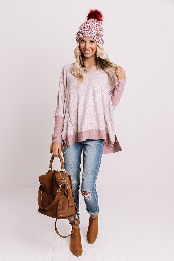 Cozy Flow Shift Top In Wine Image - 2
