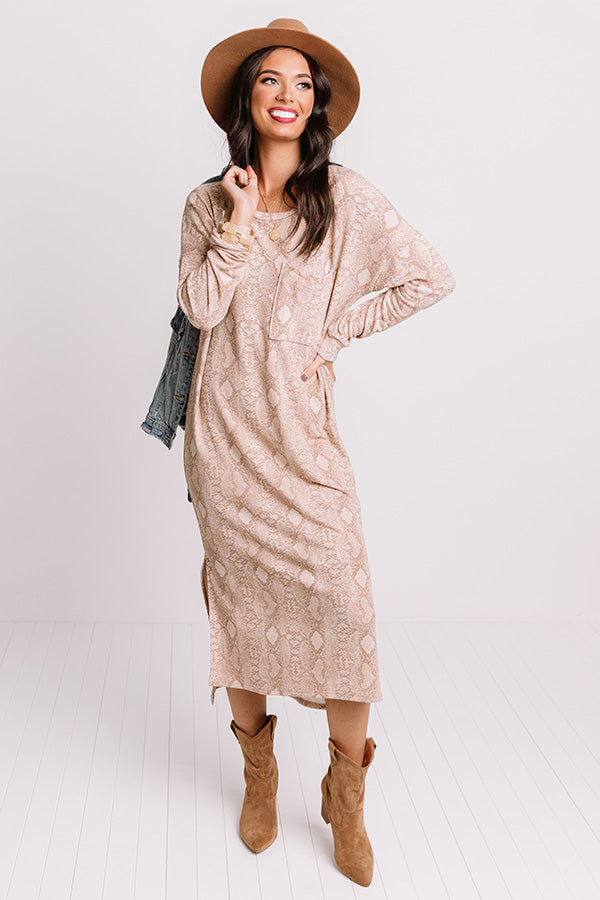 Sipping Tea Snake Print Midi Image - 4