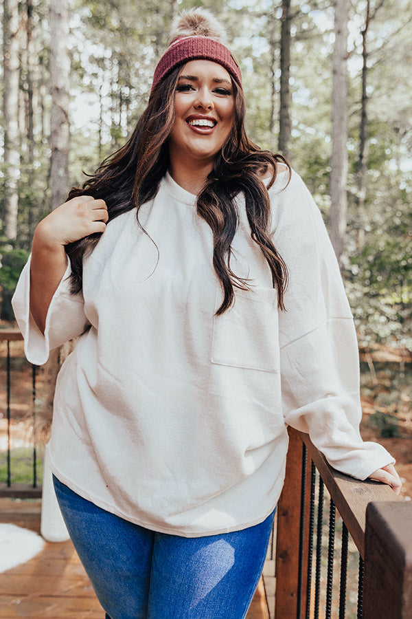 Cabin life Sweatshirt In Cream Curves Image - 2