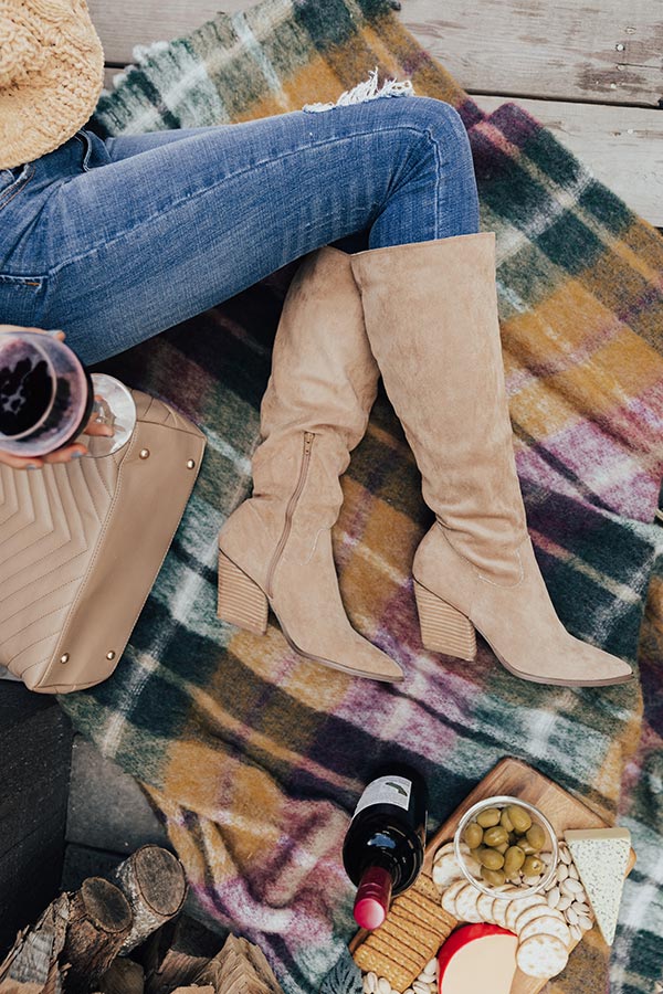 The Aura Faux Suede Boot In Iced Mocha Image - 3