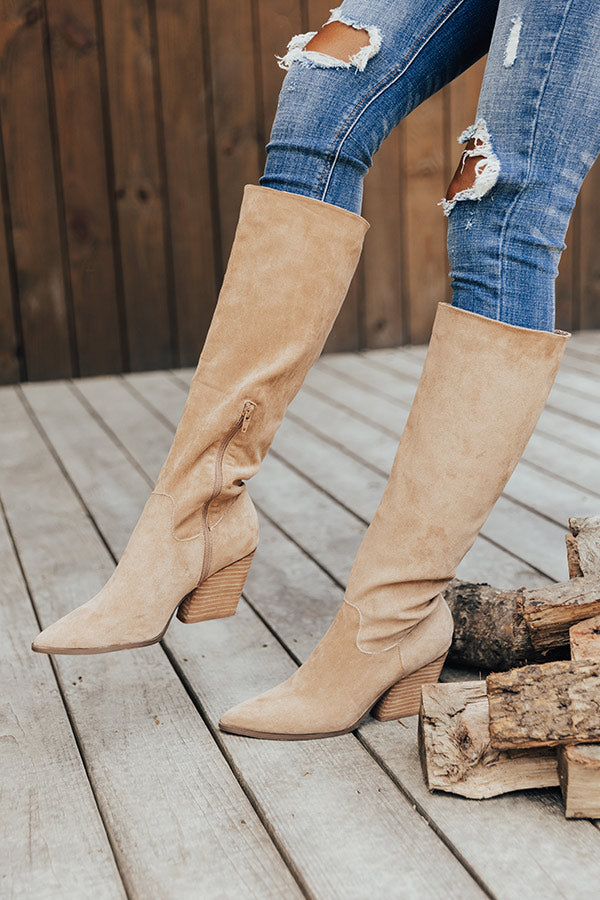 The Aura Faux Suede Boot In Iced Mocha Image - 2
