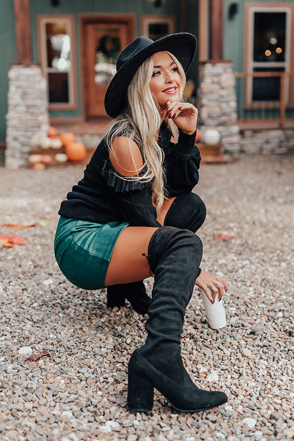 The Ellorie Faux Suede Thigh High Boot Image - 3