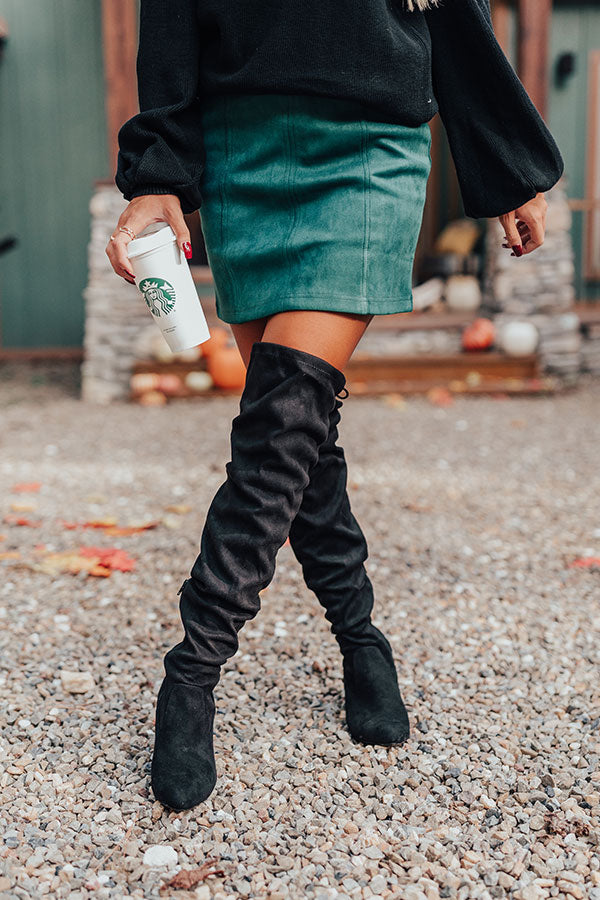 The Ellorie Faux Suede Thigh High Boot Image - 4