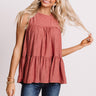 Lattes With Friends Babydoll Top In Aurora Red Image - 1