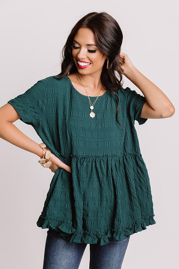 Kisses In Capri Babydoll Top In Teal Image - 1