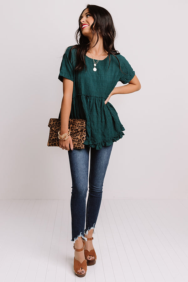 Kisses In Capri Babydoll Top In Teal Image - 2