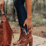 The Cora Faux Leather Bootie In Brown Image - 1