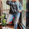 Cabin Life Sweatshirt In Dark Slate   Curves Image - 1
