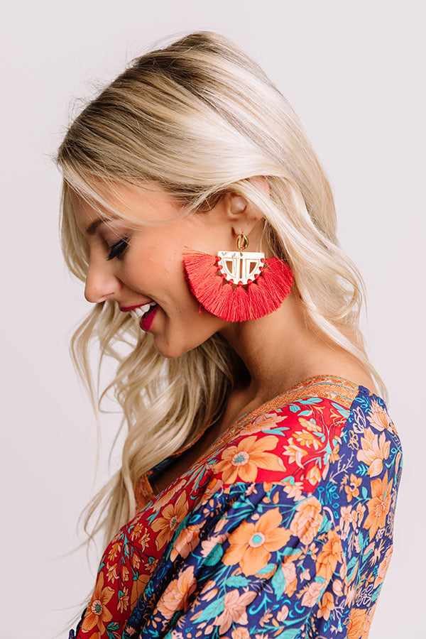 The Carmen Fan Earrings in Red