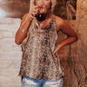 Soho Sights Snake Print Tank in Brown Image - 1