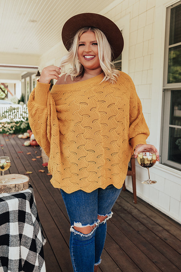 September Morning Knit Sweater In Golden Honey Curves Image - 4
