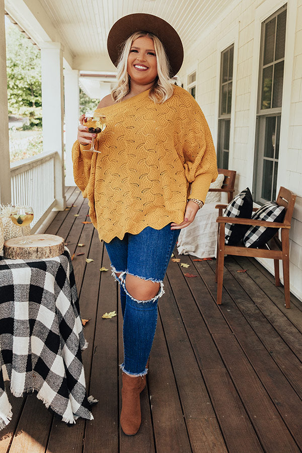 September Morning Knit Sweater In Golden Honey Curves Image - 5