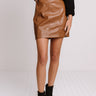 Stroke Of Midnight Faux Leather Skirt In Camel Image - 1