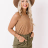Counting On Cool Weather Shift Tank In Camel Image - 1
