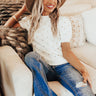 Spotted Around Town Embroidered Top In White Image - 1