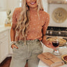 Spotted Around Town Embroidered Top In Light Rust Image - 1