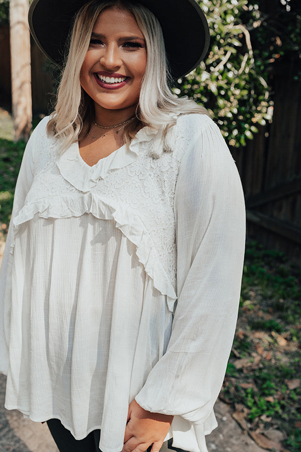 Already Enamored Babydoll Top in Ivory Curves Image - 5