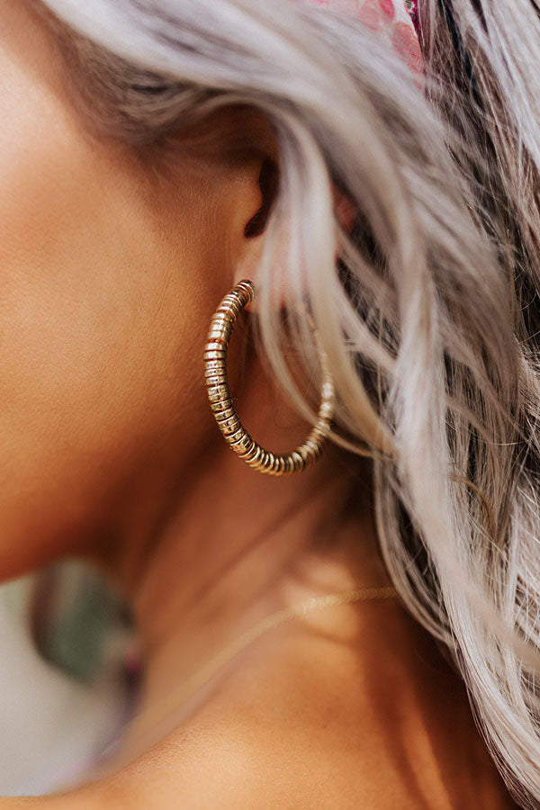 Moving On Up Hoop Earrings In Gold Image - 2