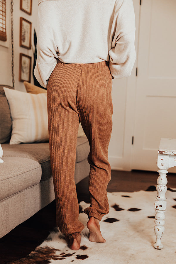 Cozy A La Mode Knit Joggers In Camel Image - 4