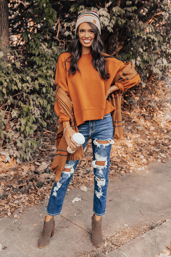 To The Mountains Sweatshirt In Pumpkin