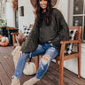 Windchill Cable Knit Sweater In Army Green Image - 1