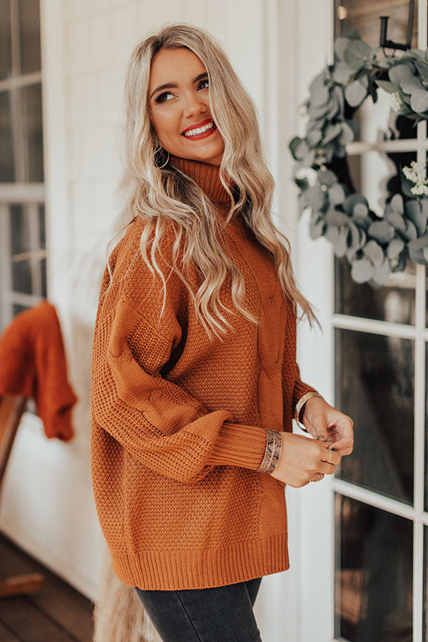 Chilly Vibes Knit Sweater In Pumpkin Image - 3