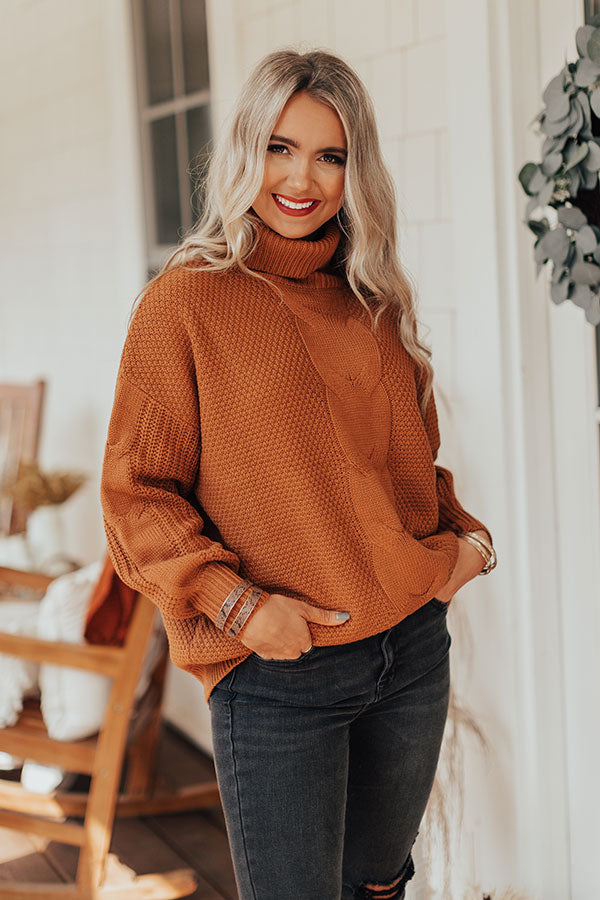 Chilly Vibes Knit Sweater In Pumpkin Image - 5
