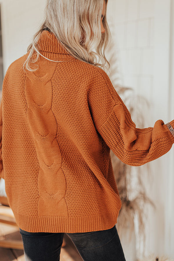 Chilly Vibes Knit Sweater In Pumpkin Image - 4