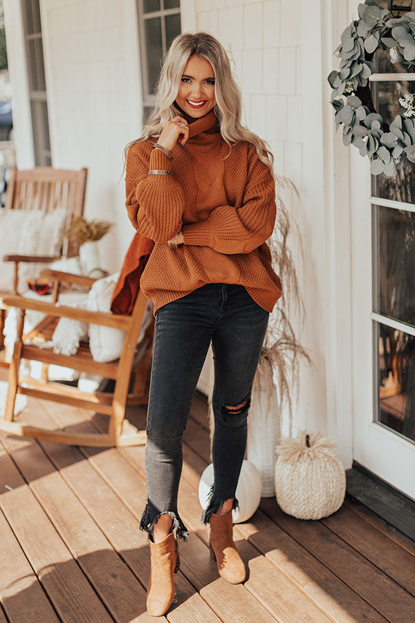 Chilly Vibes Knit Sweater In Pumpkin Image - 1