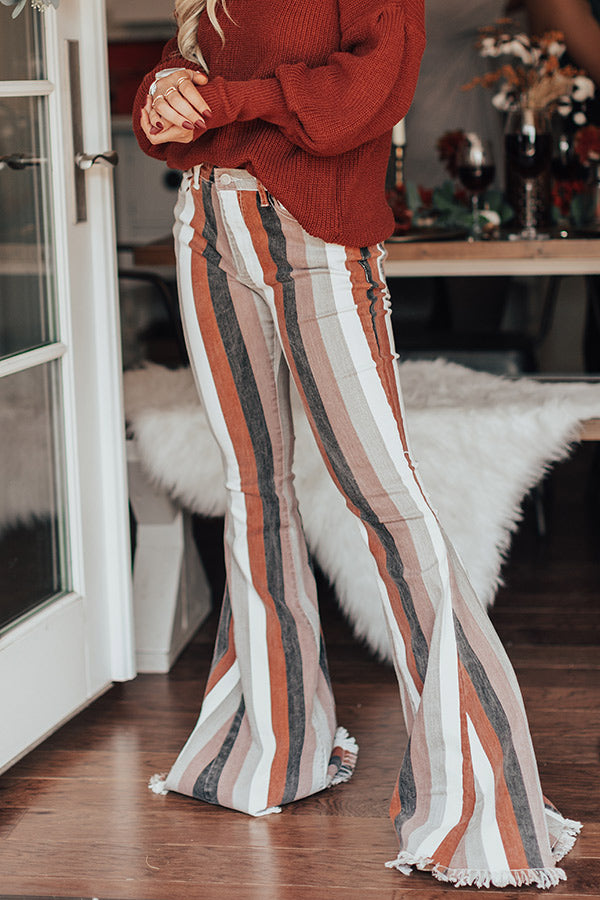 The Praline High Waist Stripe Flare