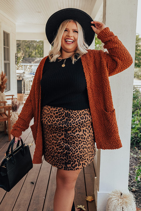 Snug A Little Closer Popcorn Knit Cardigan In Pumpkin Curves Image - 2