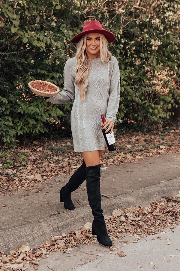 Peak Season Sweater Dress In Grey