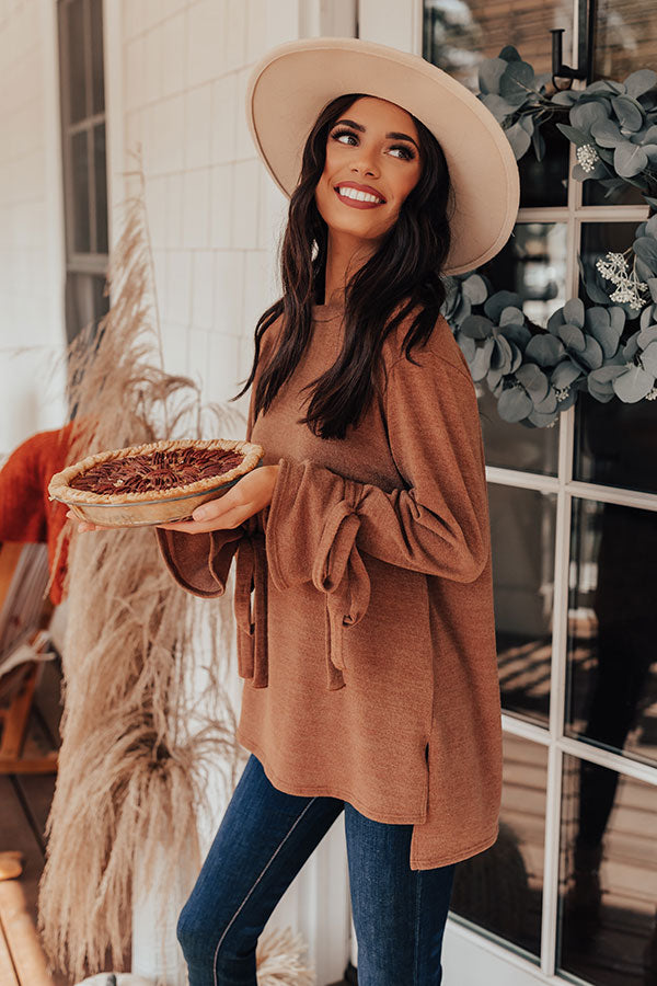 Winter Weather Shift Top In Camel