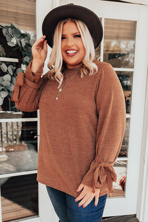 Winter Weather Shift Top In Camel Curves Image - 4