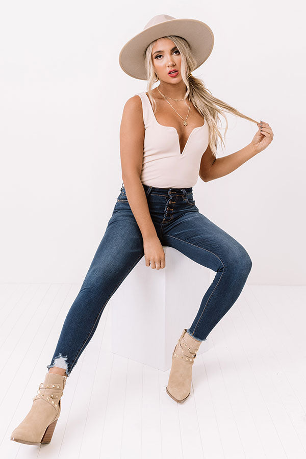 Celebrity Scene Bodysuit in Champagne