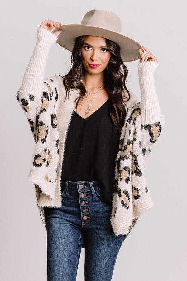 Most Valuable Layer Leopard Cardigan In Cream