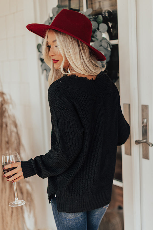 Running On Coffee Knit Sweater In Black Image - 5