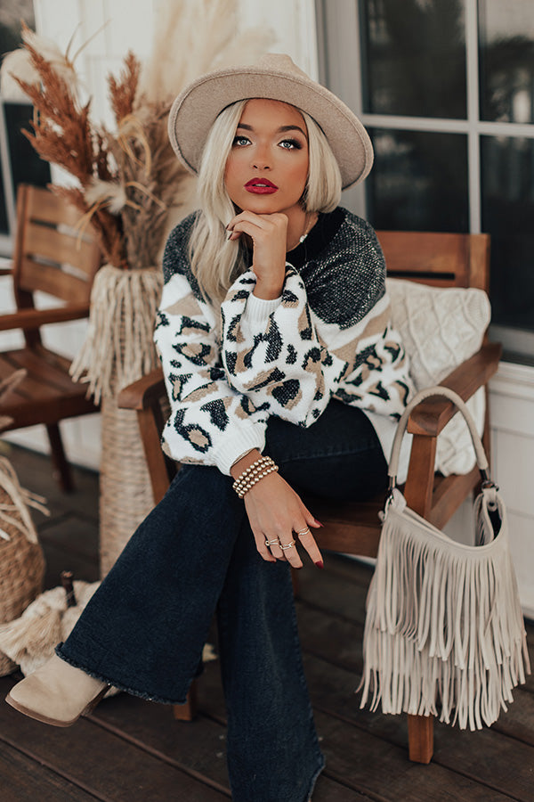 Spotted In Aspen Knit Sweater In Black Image - 4