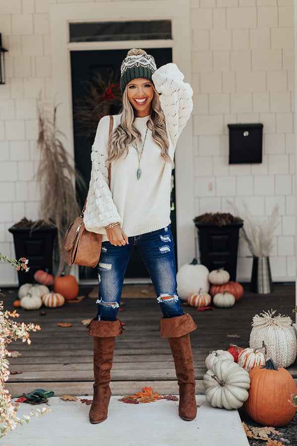 Blue Ridge Babe Knit Sweater In Ivory Image - 2