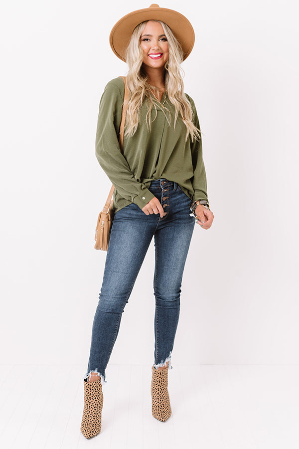 Selfless Love Shift Top In Olive Image - 2
