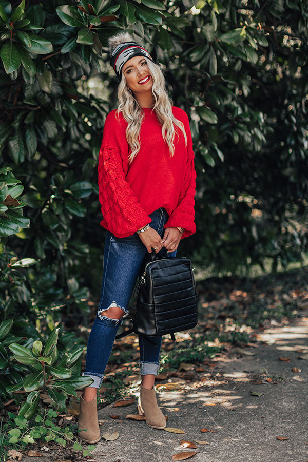 Blue Ridge Babe Knit Sweater In Red