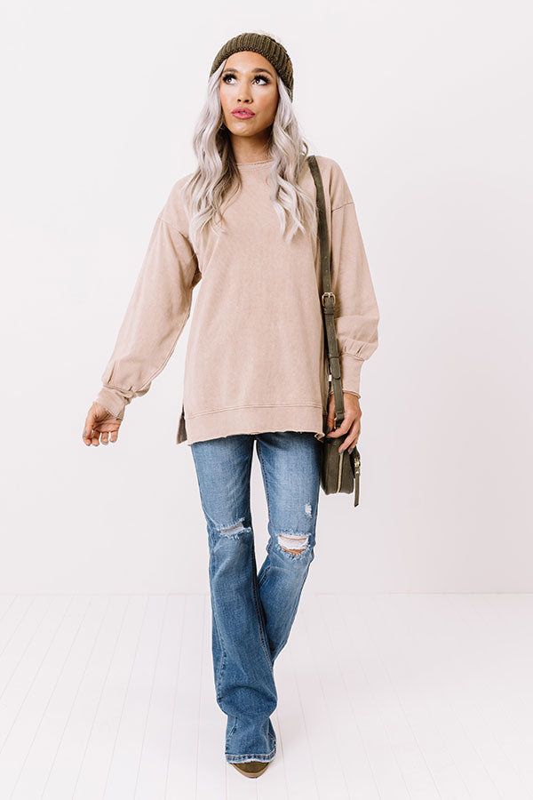 Outdoorsy Babe Sweatshirt In Iced Latte Image - 1