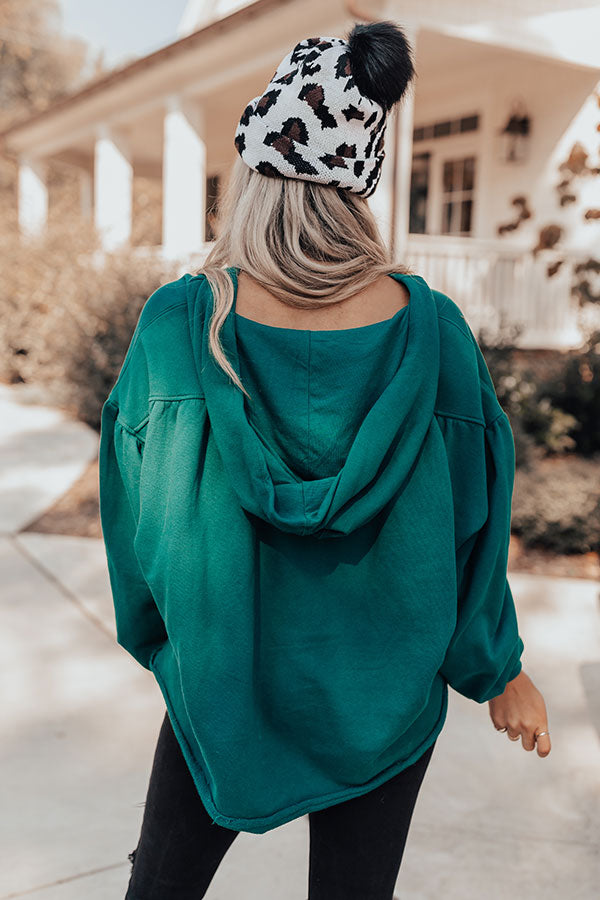 Lodge Party Hoodie In Hunter Green Image - 4