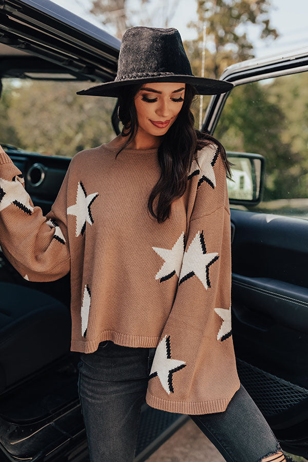 Starlit Nights Knit Sweater In Mocha Image - 4