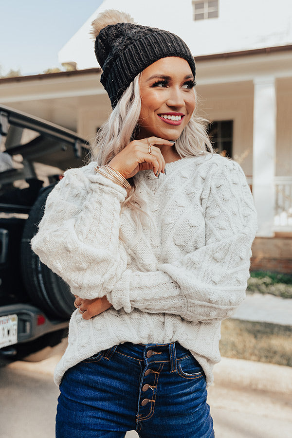 The Right Moment Knit Sweater In Light Grey