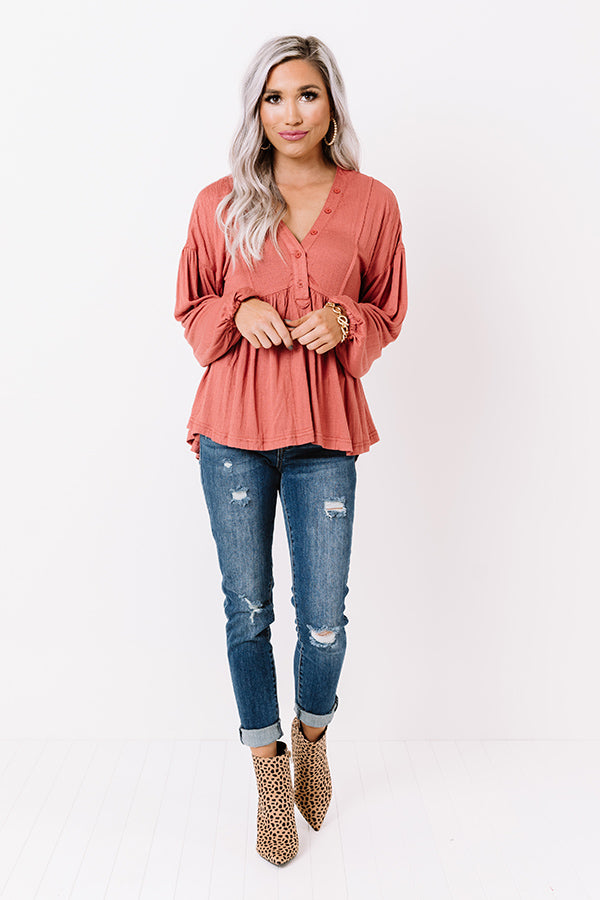 Better In Boulder Babydoll Top In Aurora Red Image - 2