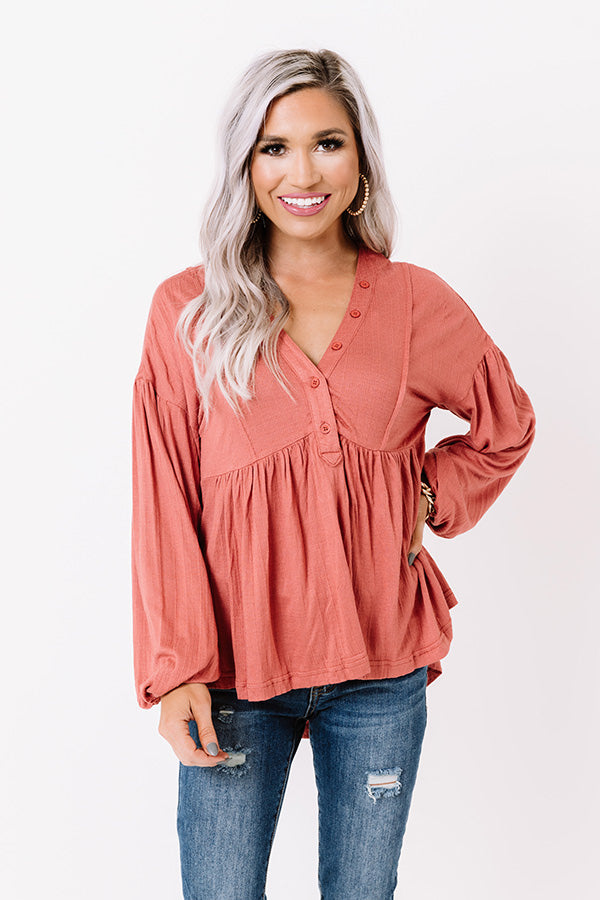 Better In Boulder Babydoll Top In Aurora Red Image - 1
